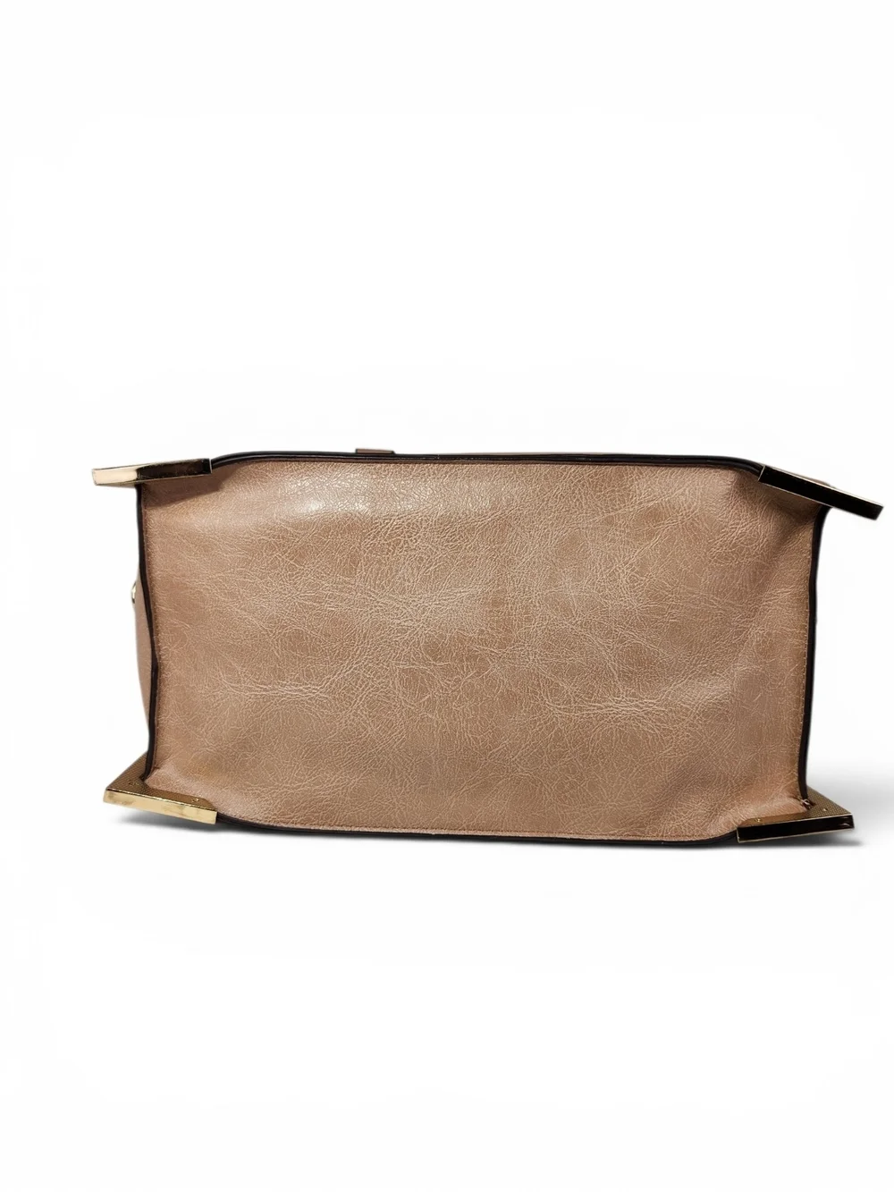 ALDO Taupe Top Handle Satchel Handbag Crossbody Shoulder Bag Gold Hardware Purse